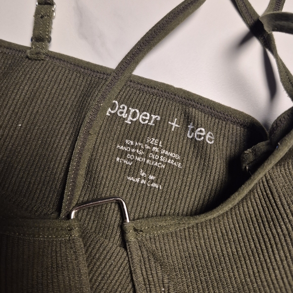 Paper Tee Khaki Ribbed Camisole - Picture 3 of 3